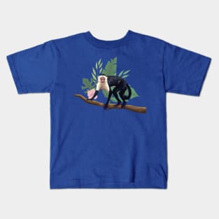 capuchin monkey tree branch Kids T-Shirt